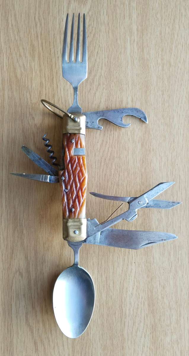 Vintage antique multi tool pocket knife