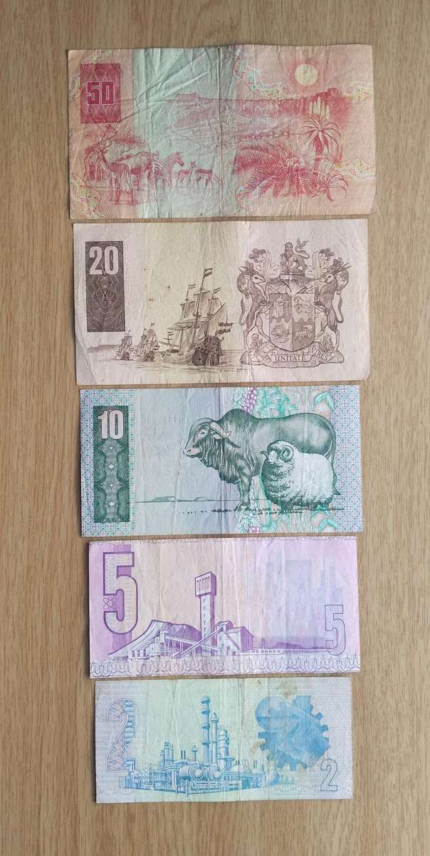 South Africa CL Stals Set Bank Notes. R50-R2 (5 Bank Notes)