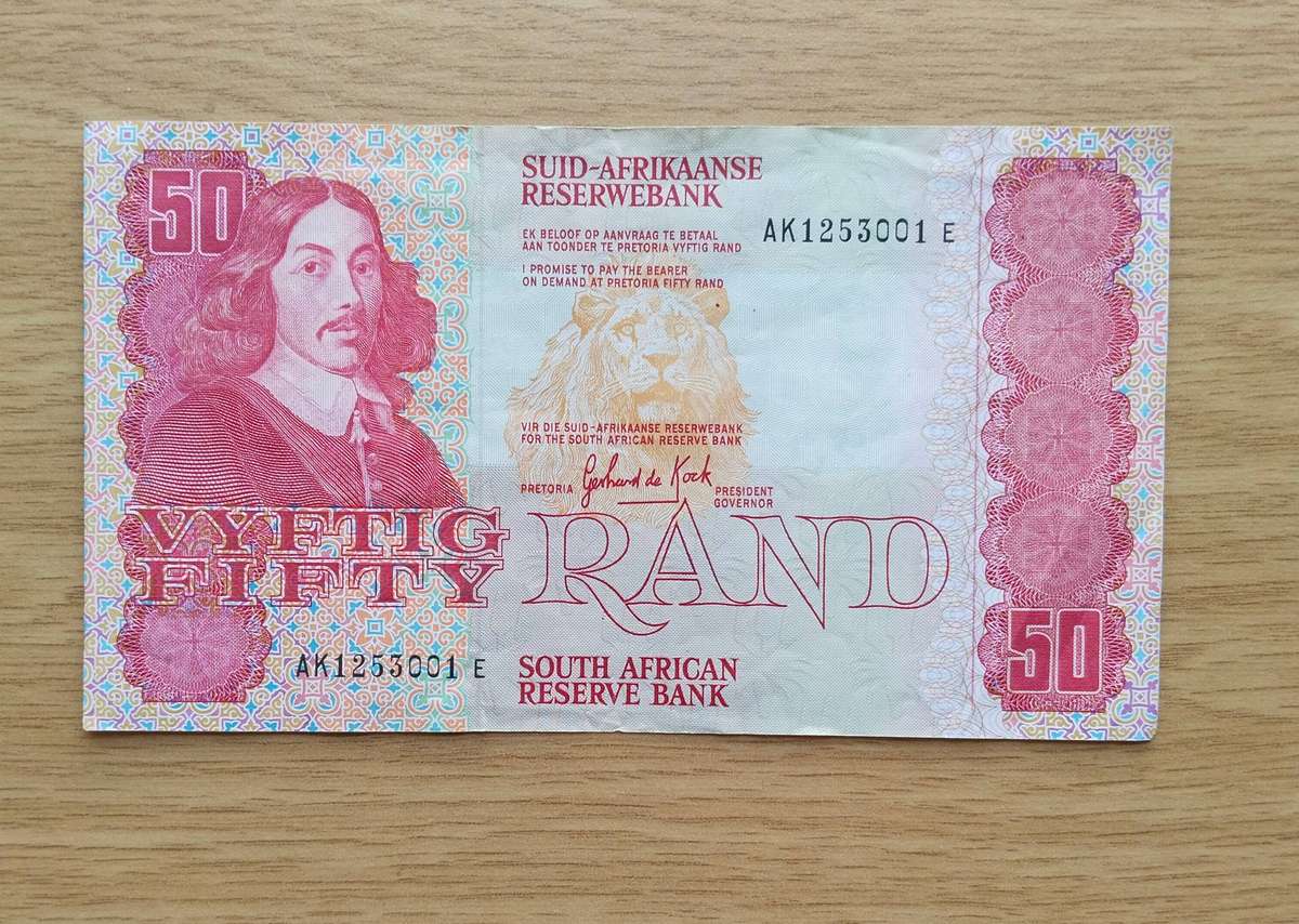 South African de Kock old R50 Bank Note. (001)