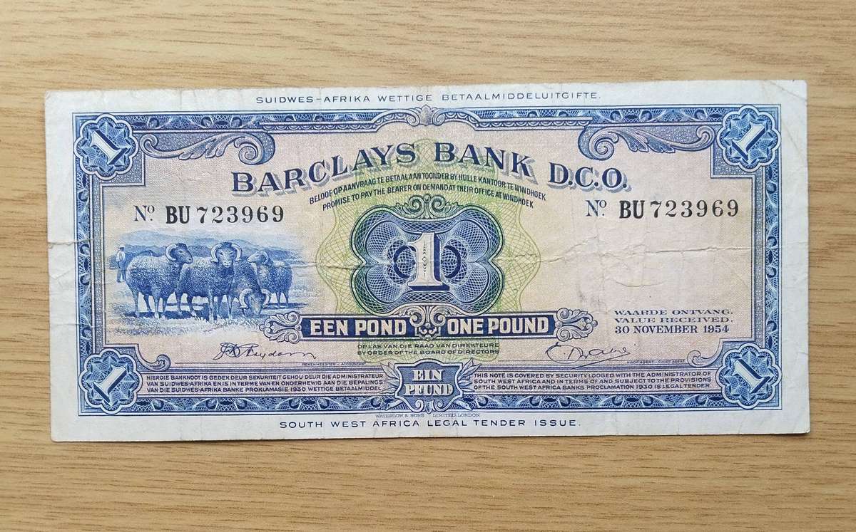 Barclays Bank 30 November 1954 Een / One Pound Bank Note. RARE!!