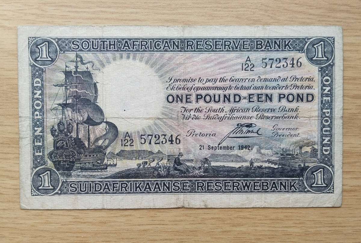 South African J. Postmus 21 September 1942 One Pound. (346)