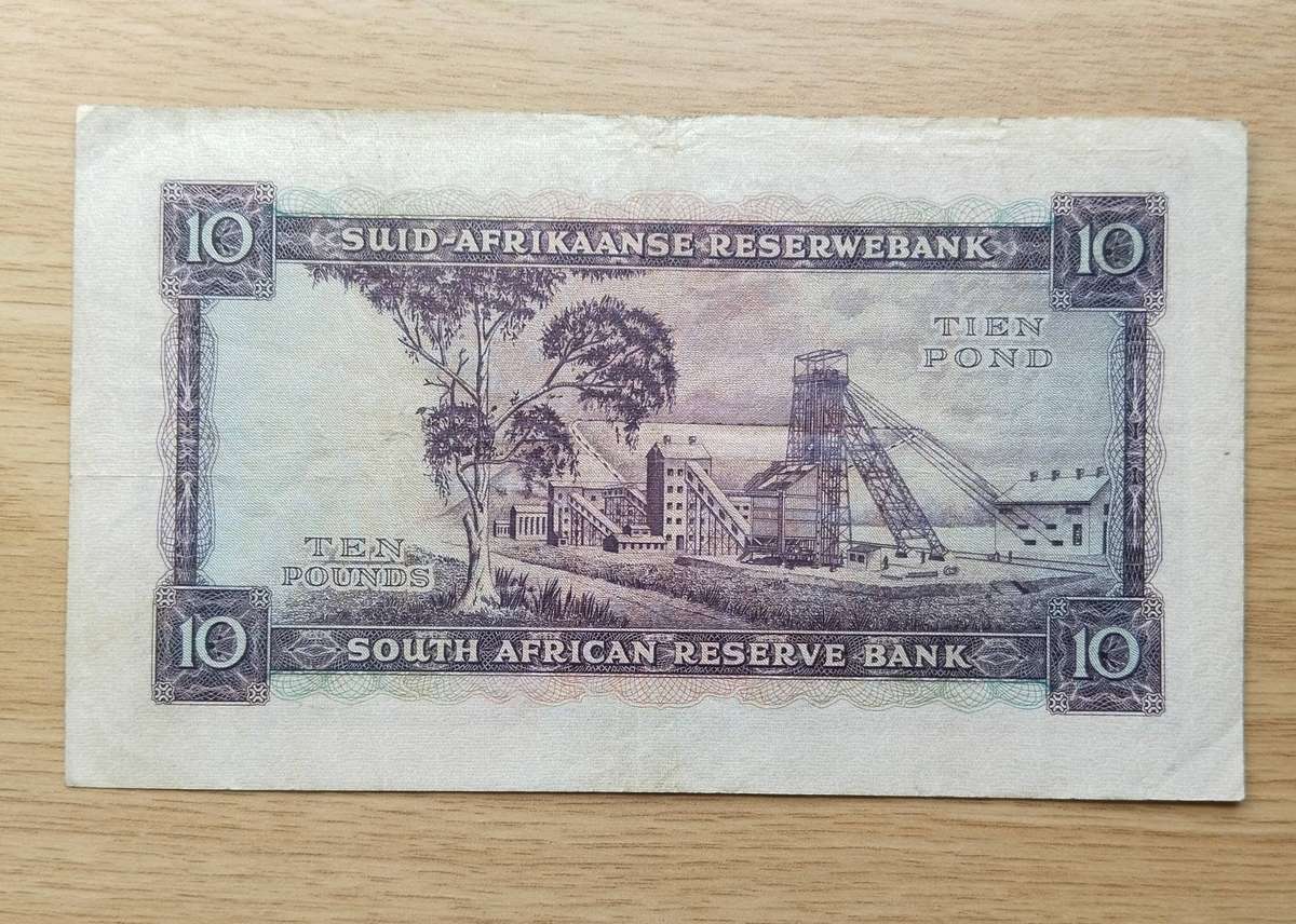 South African M.H. de Kock 19.9.55 Tien Pond Bank Note. (319)
