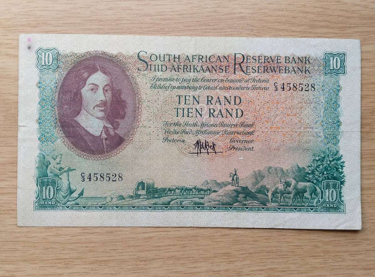 South African M.H. de Kock old R10 Bank Note. Good Condition. (528)
