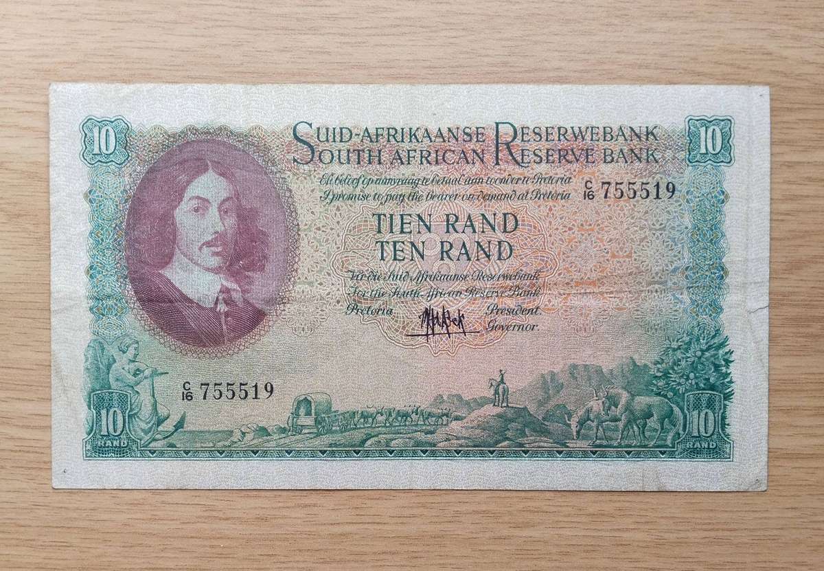 South African M.H. de Kock old R10 Bank Note. (519)