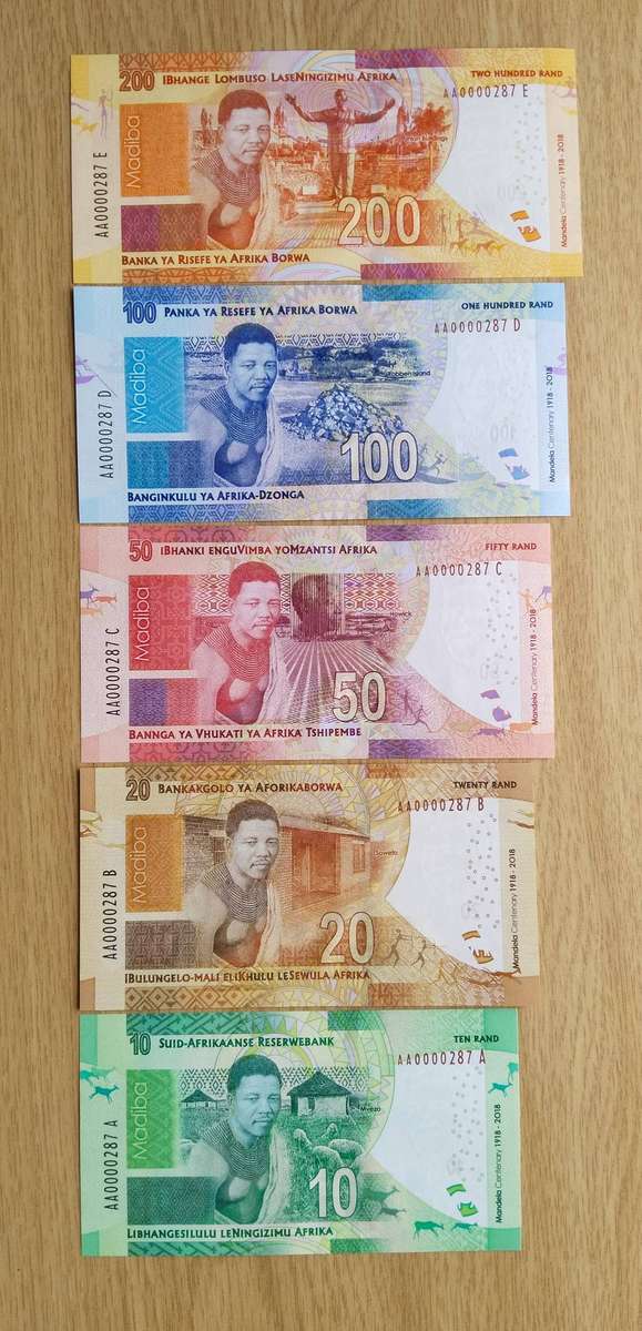 South African Nelson Mandela AA287 Centenary Bank Note Set.