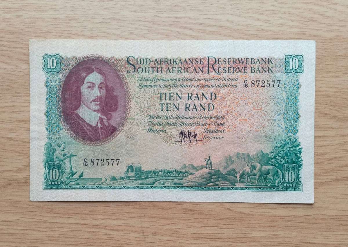 South African M.H. de Kock old R10 Bank Note. Good Condition. (577)