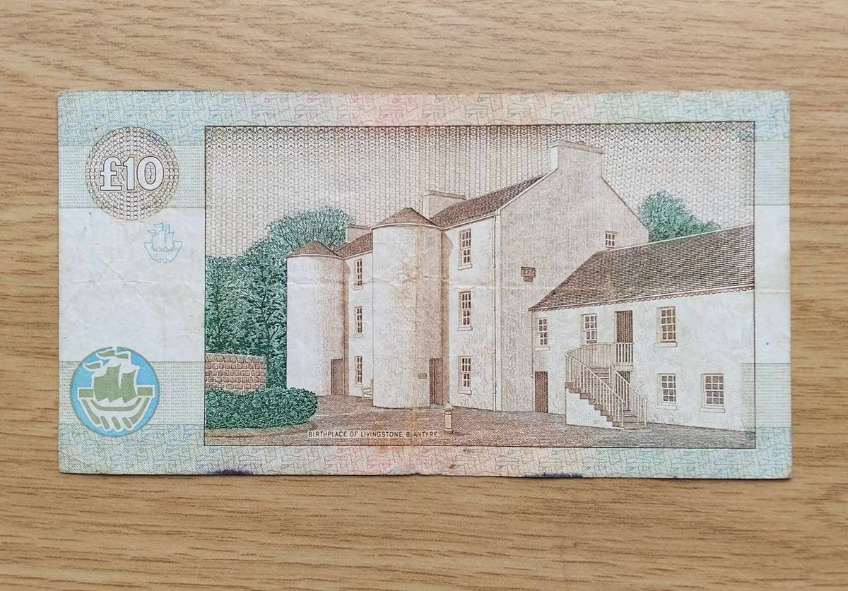 Clydesdale Bank of Scotland Old 10£ Bank Note.