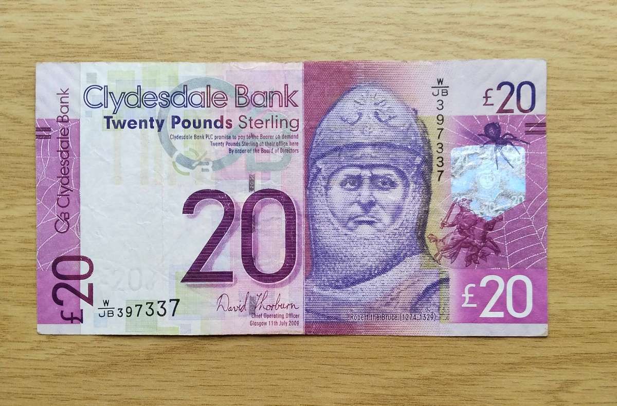 Scotland Clydesdale Bank £20 Bank Note.