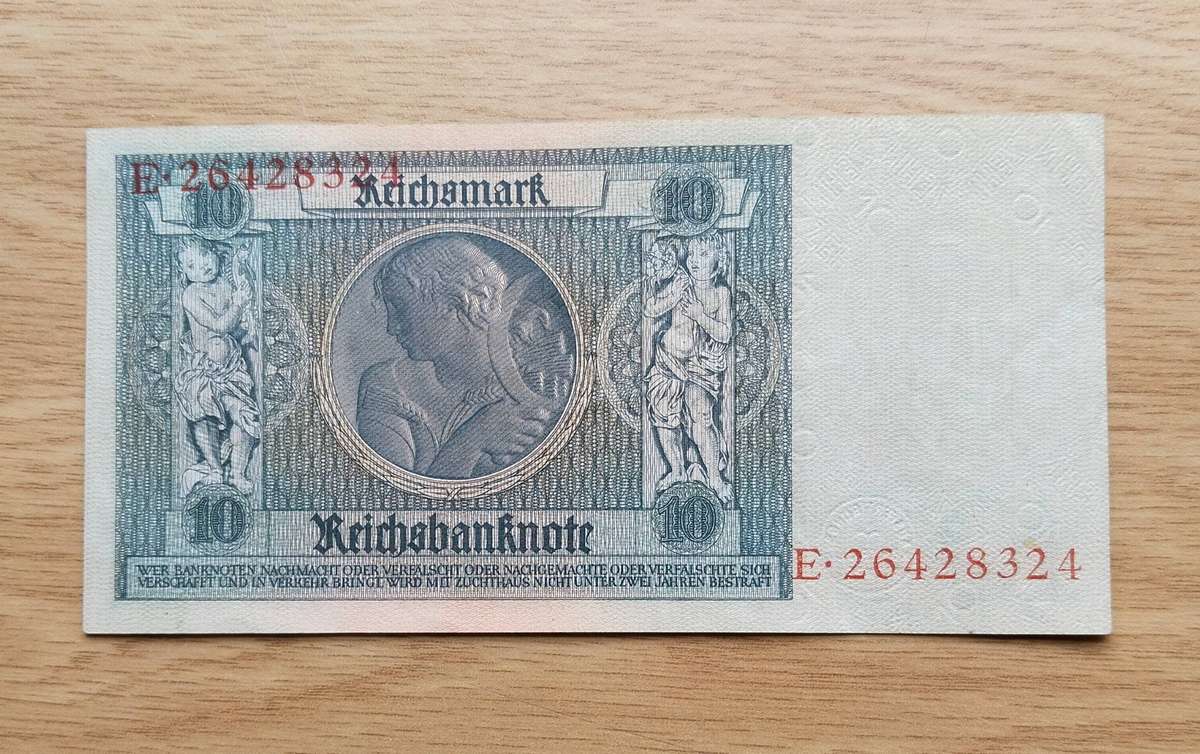 Deutschland 1929 Old 10 Reichsmark Bank Note.