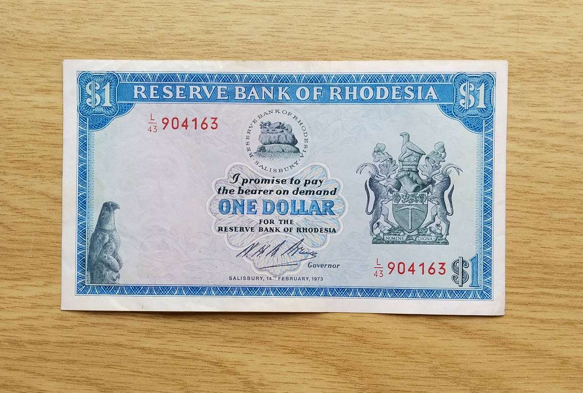 Rhodesia 14 February 1973 One Dollar Bank Note. Good Condition. (163)