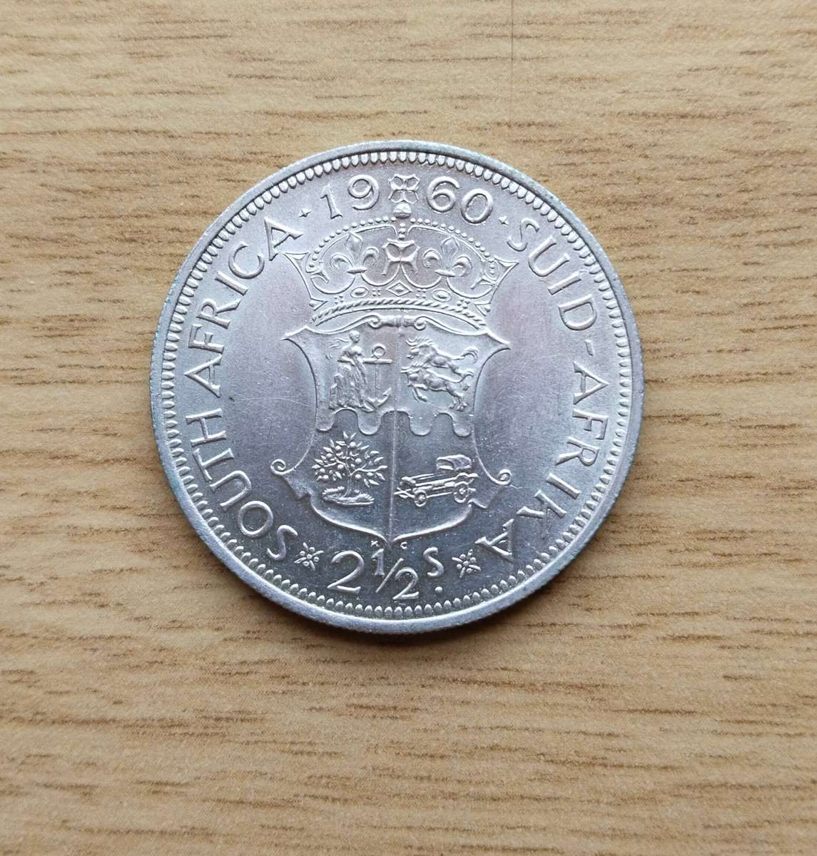 South African 1960 Silver half crown. Good Condition. Rare