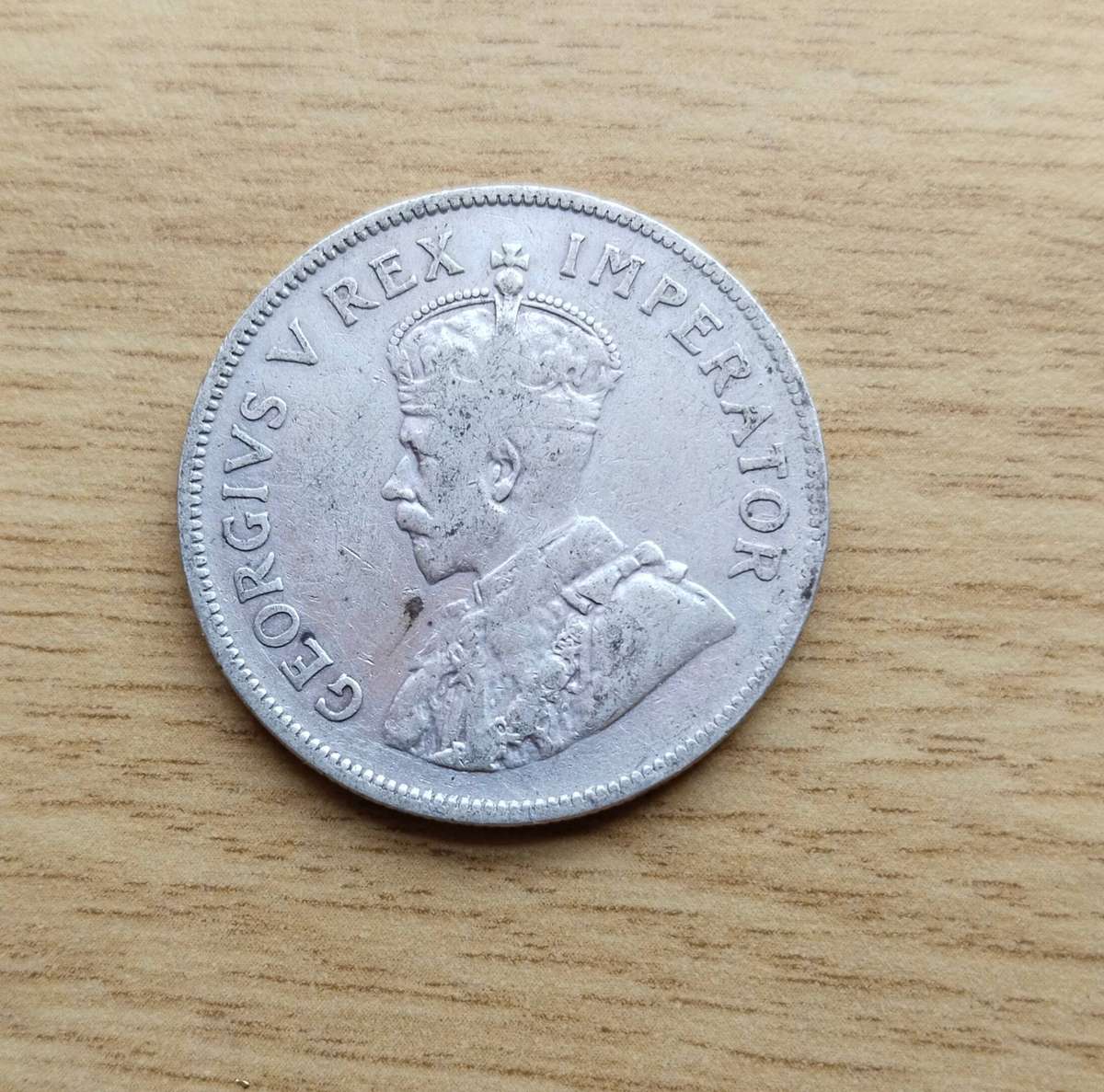 South African 1933 Silver Half Crown. Rare Date.