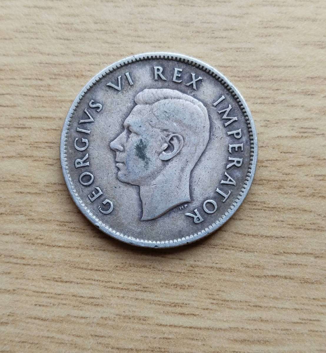 South African 1945 Silver Two Shillings.