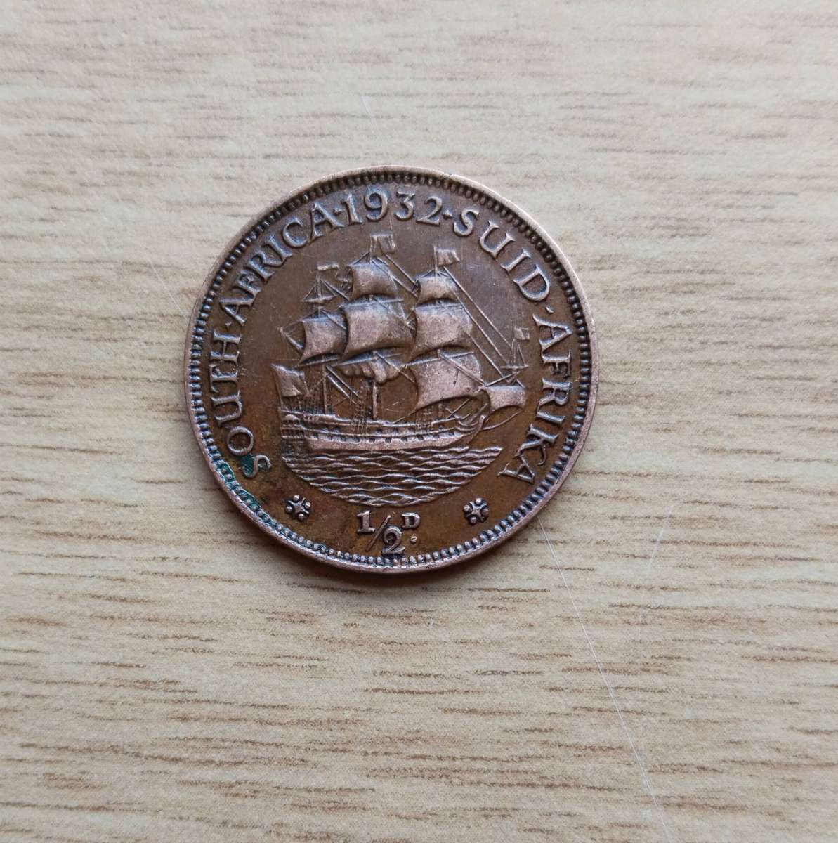 South African 1932 Half Penny.