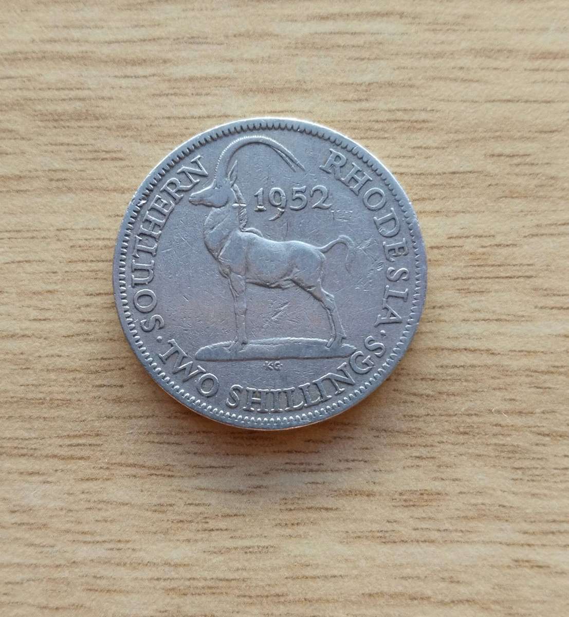 Southern Rhodesia 1952 Two Shillings.