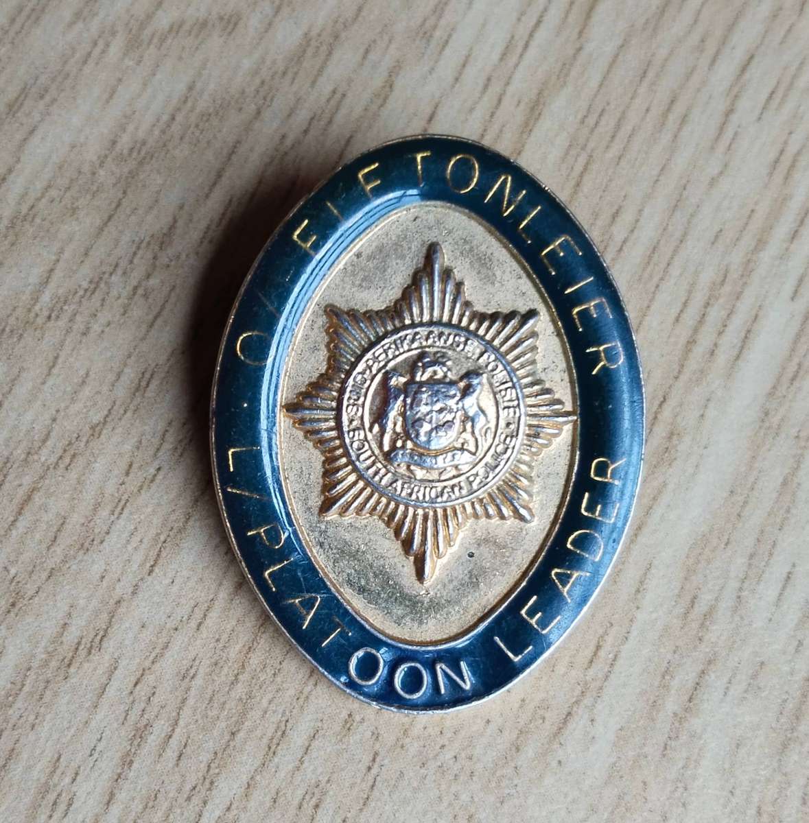 SADF Police Platoon Leader Badge Pin.