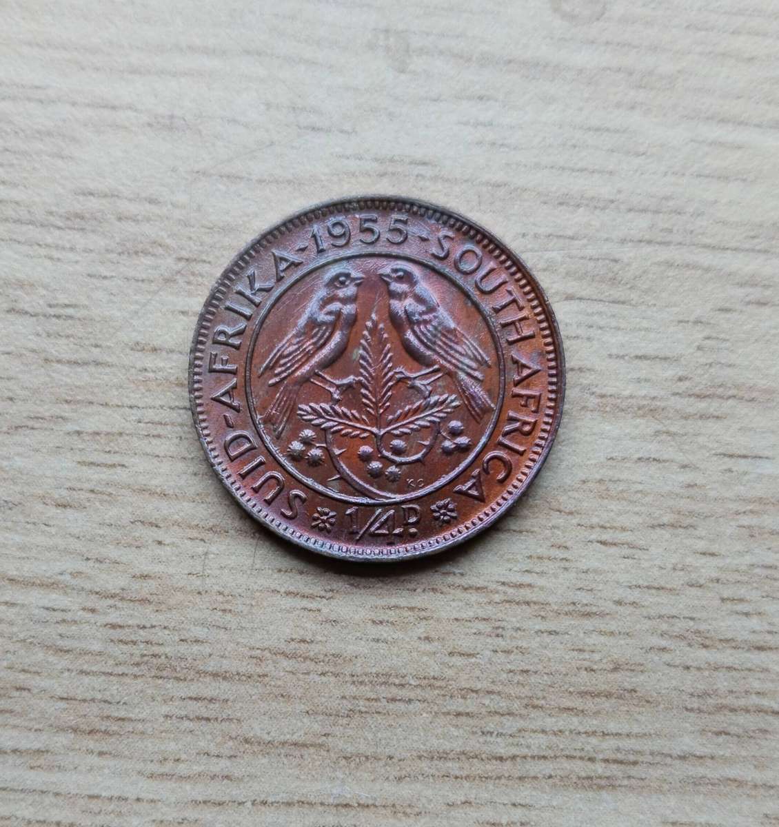 South Africa 1955 Quarter Penny Farthing