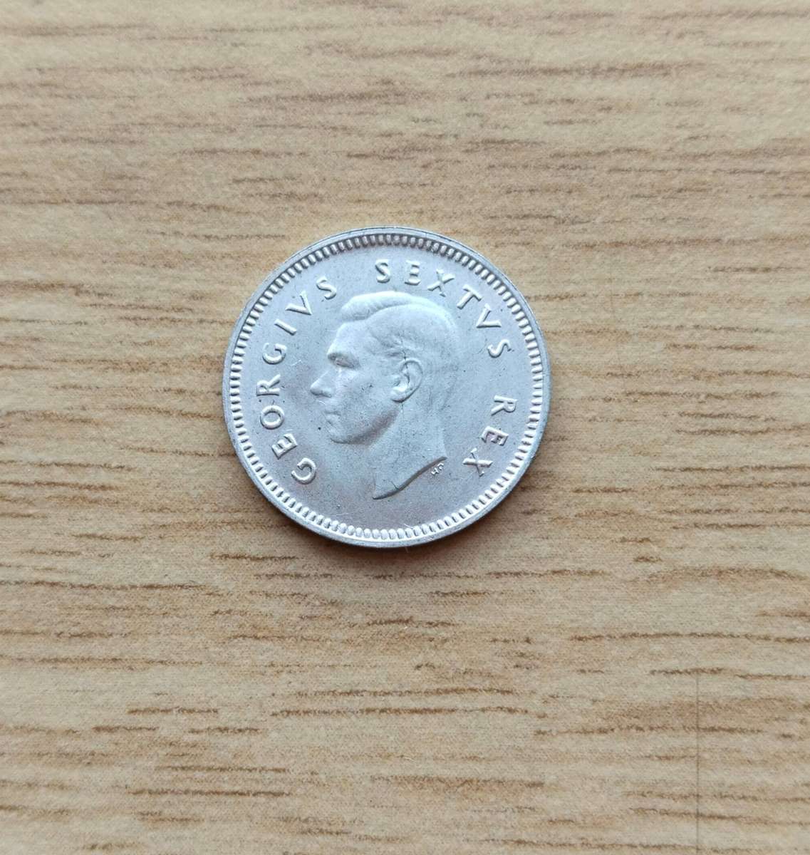 South Africa 1952 Silver Threepence.