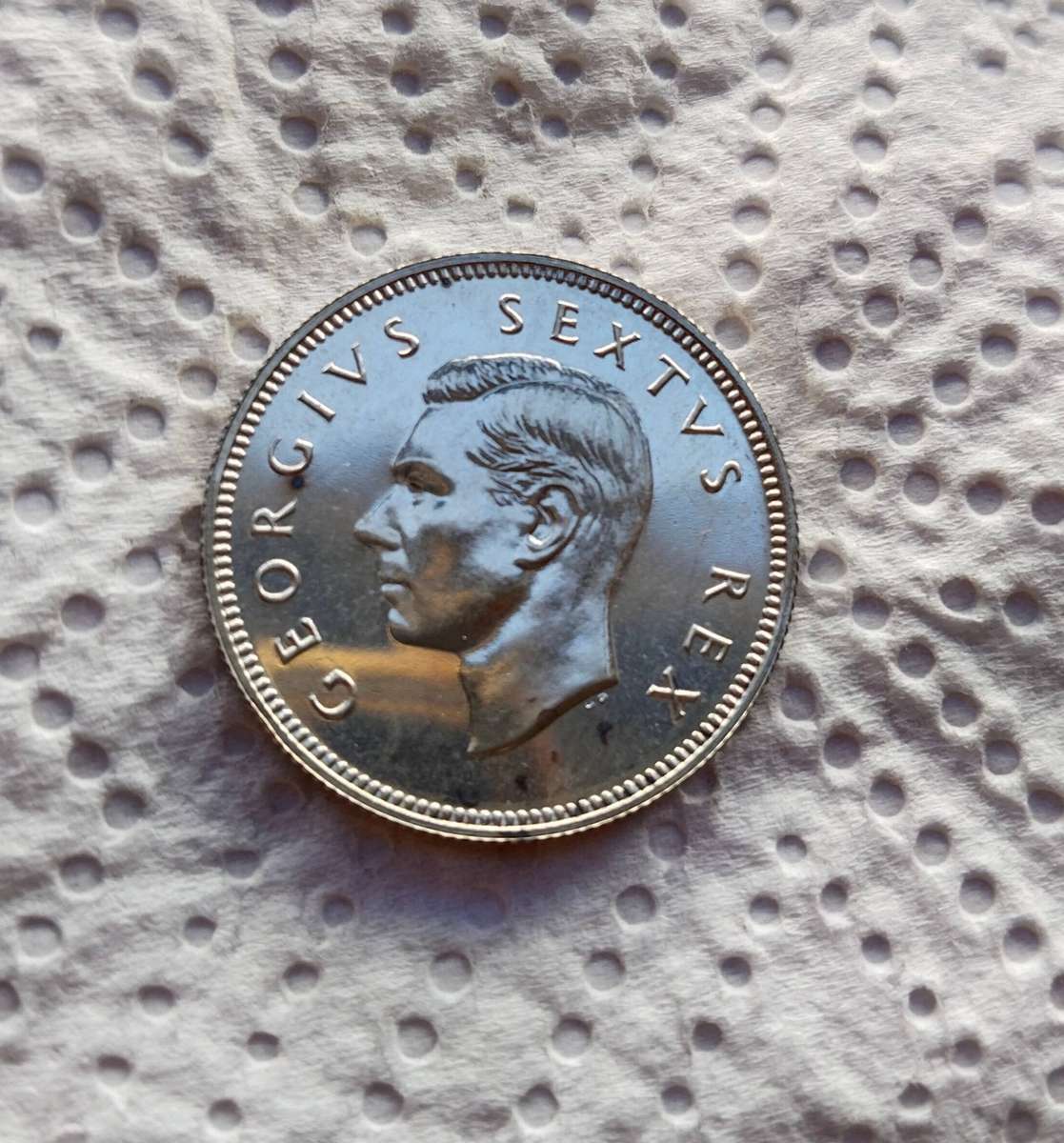 South Africa 1950 Silver Proof Two Shillings. Rare.