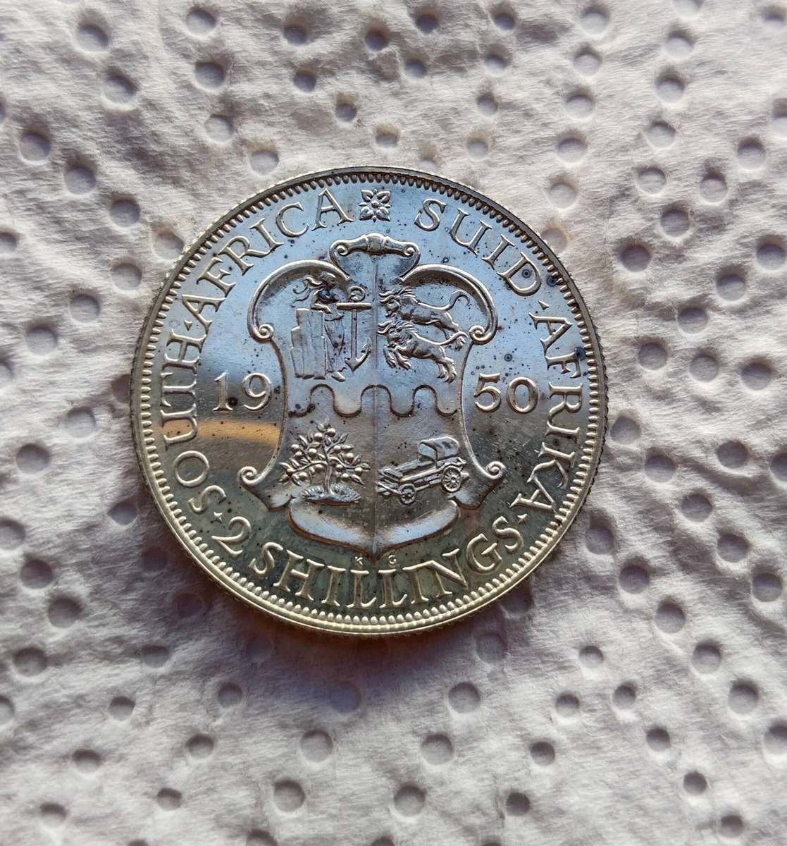 South Africa 1950 Silver Proof Two Shillings. Rare.