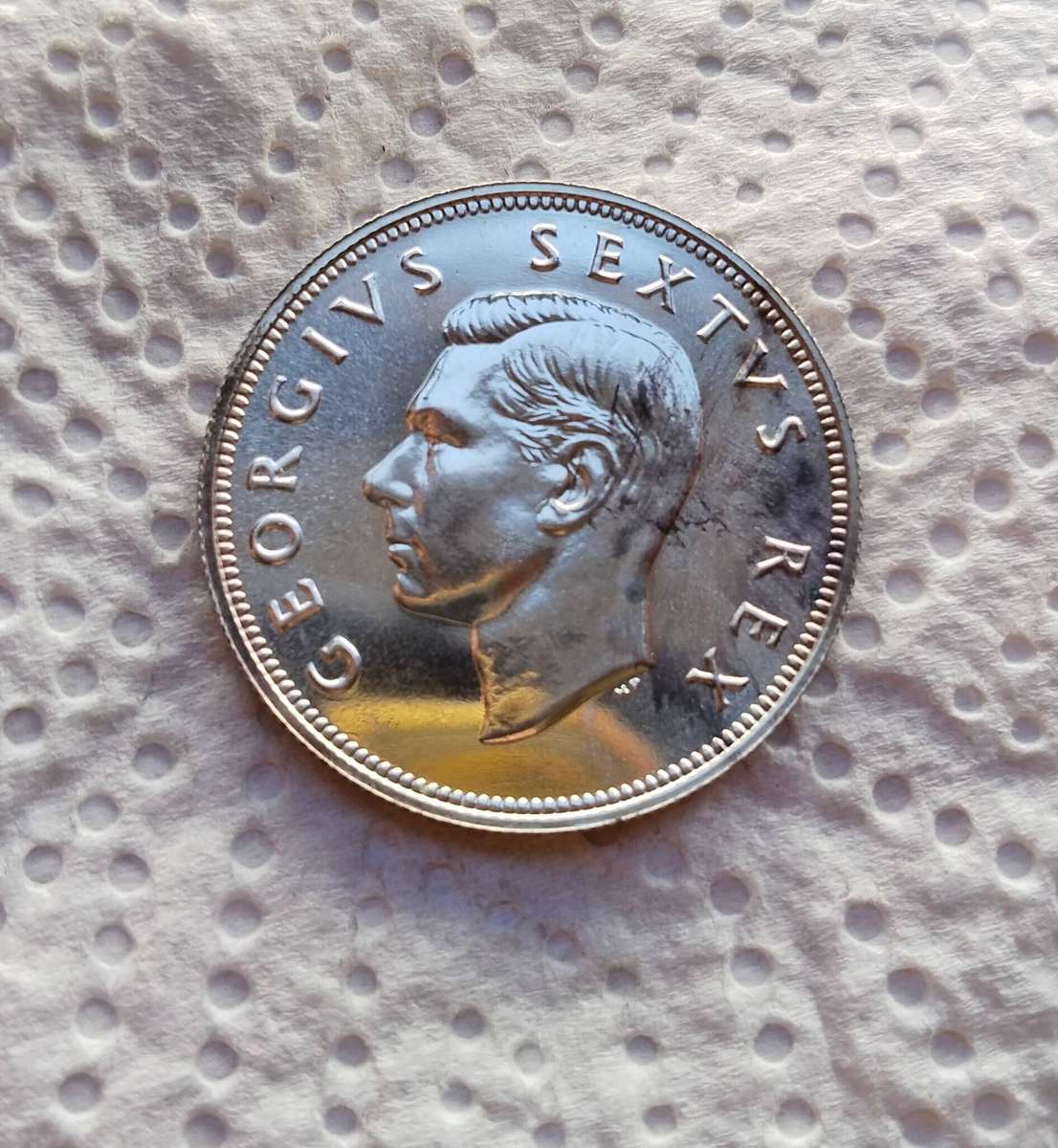 South Africa 1948 Silver Proof Half Crown. Rare.