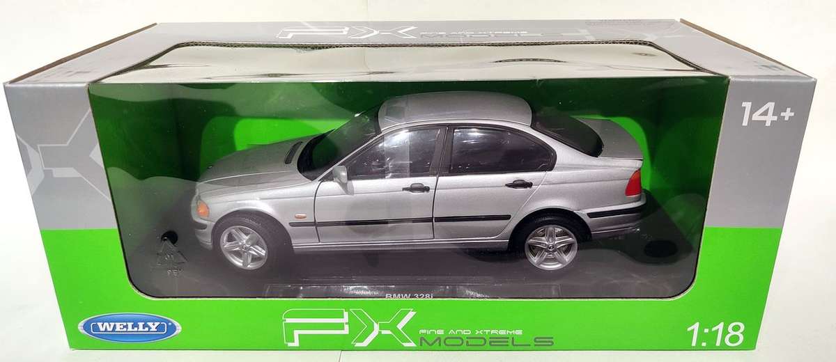 *NEW* 1/18 Welly FX BMW 328i 1998 E46 Silver (19833W)