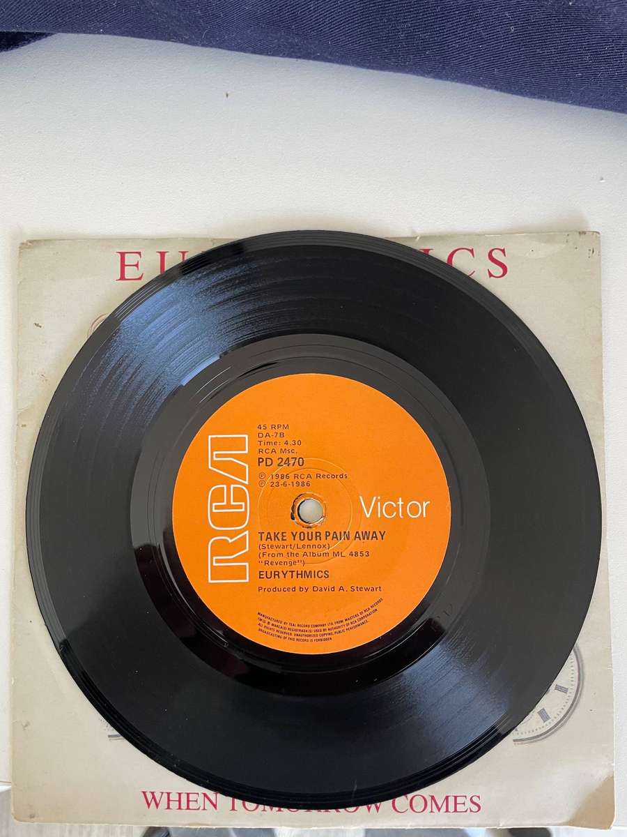 Eurythmics 7 inch single-When tomorrow comes/Take your pain away