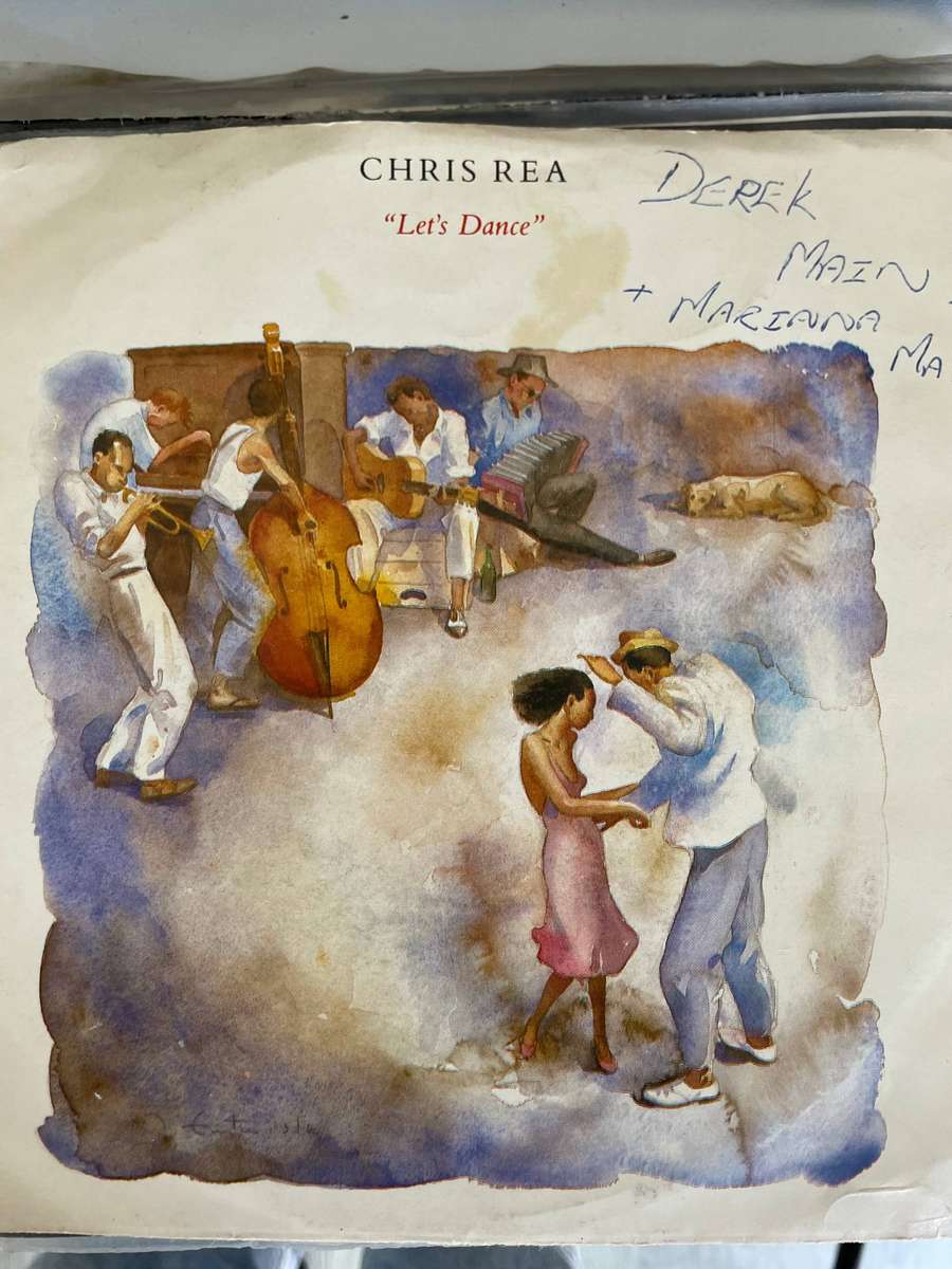 Chris Rea 7 inch single-Let's Dance/I don't care anymore