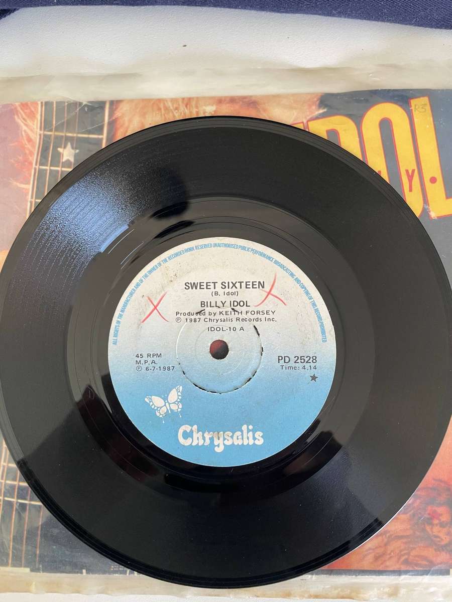 Billy Idol 7 inch single-Sweet Sixteen/Beyond belief
