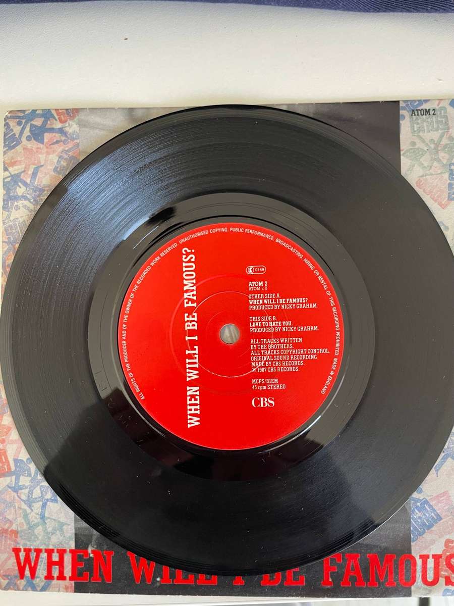 Bros 7 inch single-When will i be famous/Love to hate you