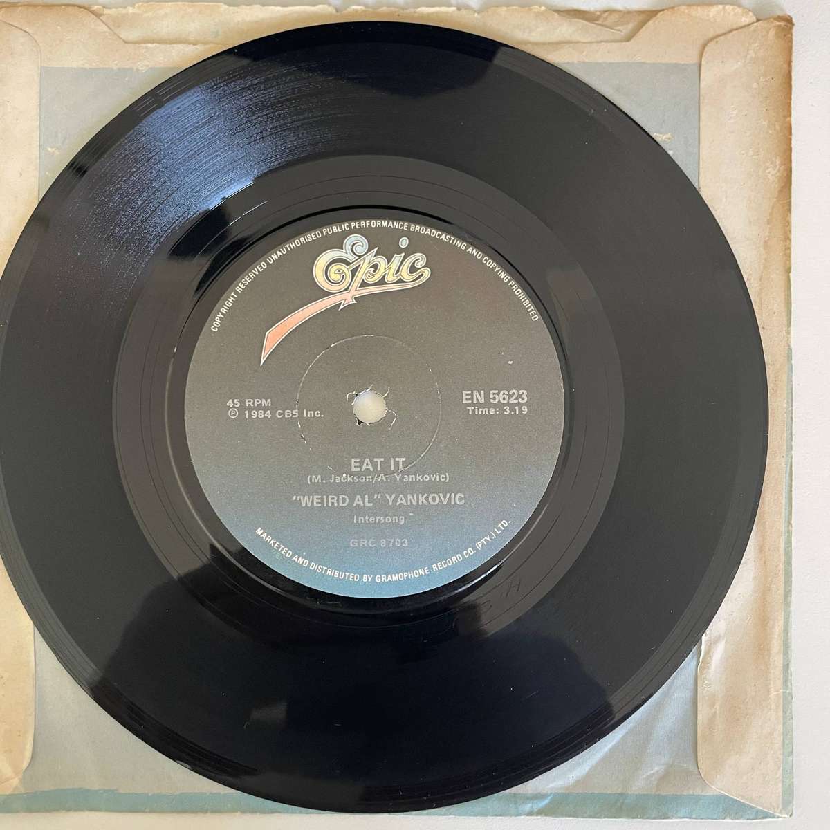 "Weird Al" Yankovic 7 inch single-Eat it/The Brady Bunch.