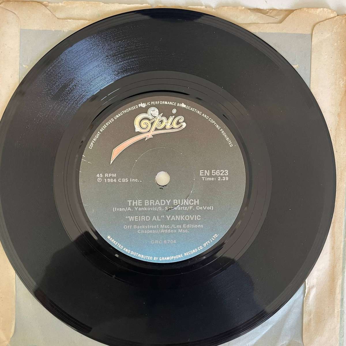 "Weird Al" Yankovic 7 inch single-Eat it/The Brady Bunch.