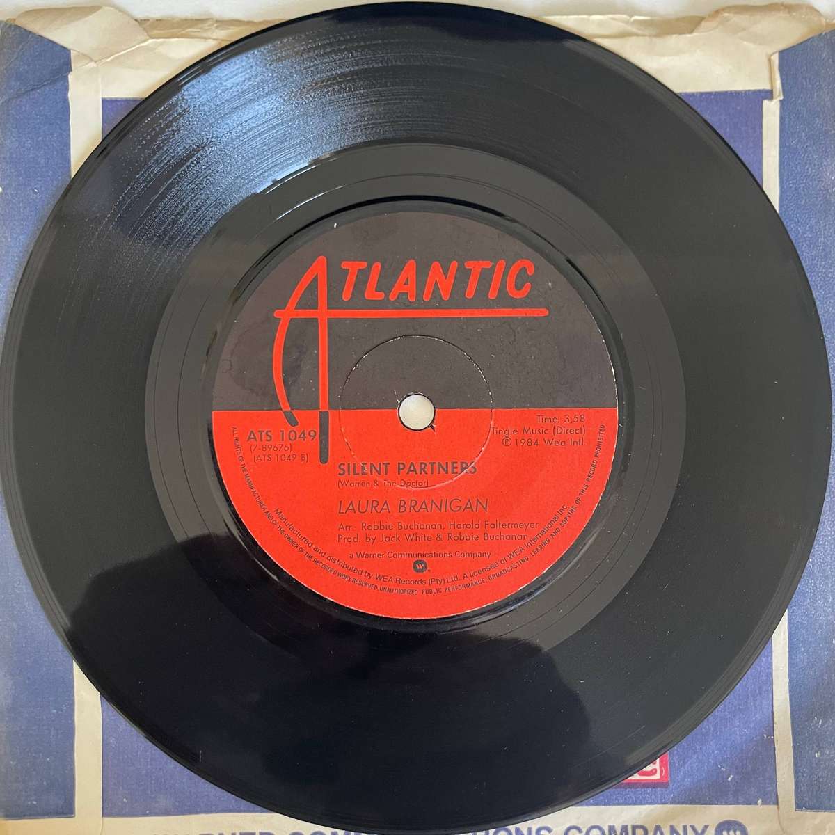 Laura Branigan 7 inch single-Self Control/Silent Partner