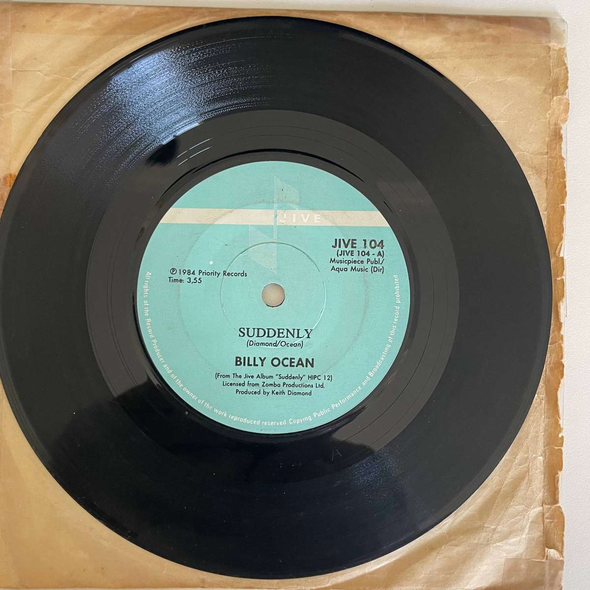 Billy Ocean- 7 inch single-Suddenly/Lucky man