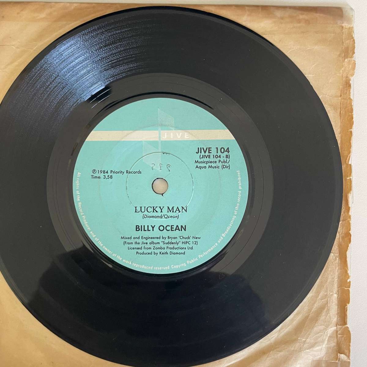 Billy Ocean- 7 inch single-Suddenly/Lucky man