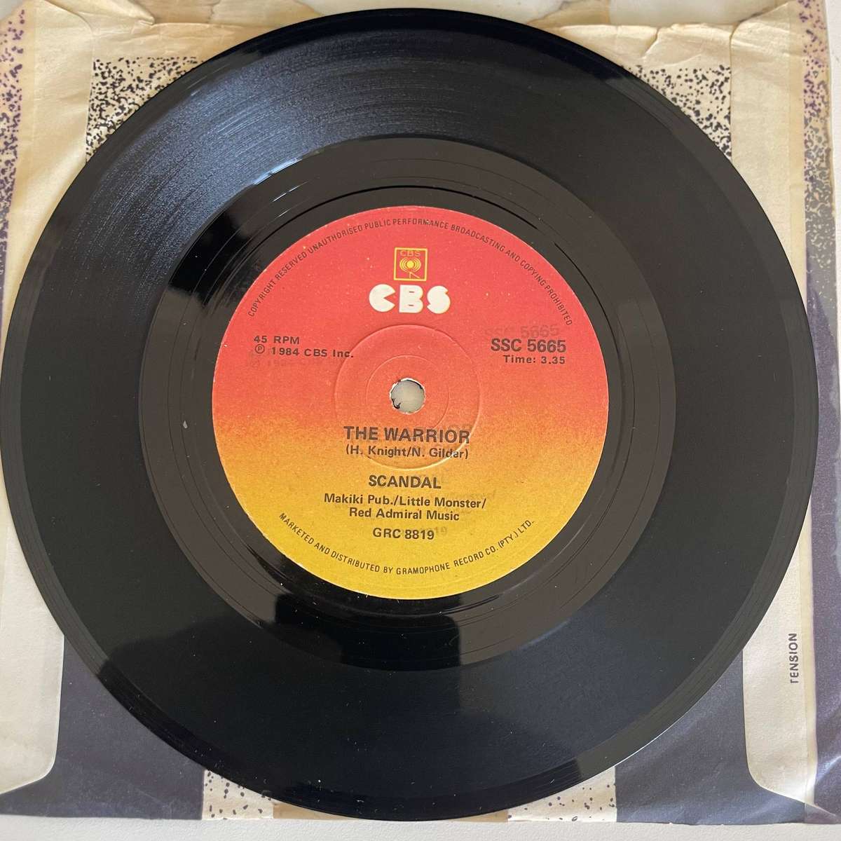 Scandal- 7 inch single-Warrior/Less tan half