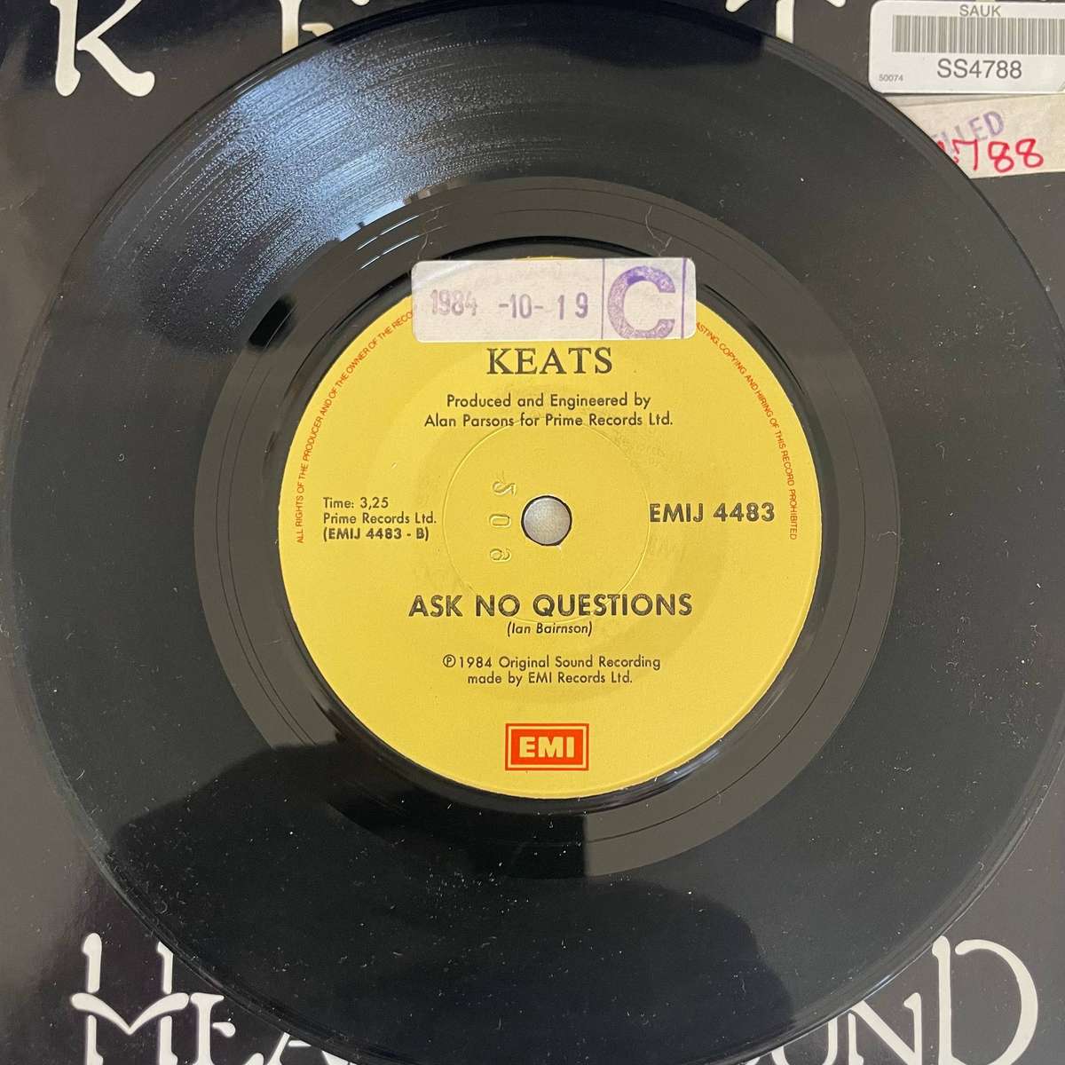 Keats 7 inch single-Turn your heart around/Ask no questions