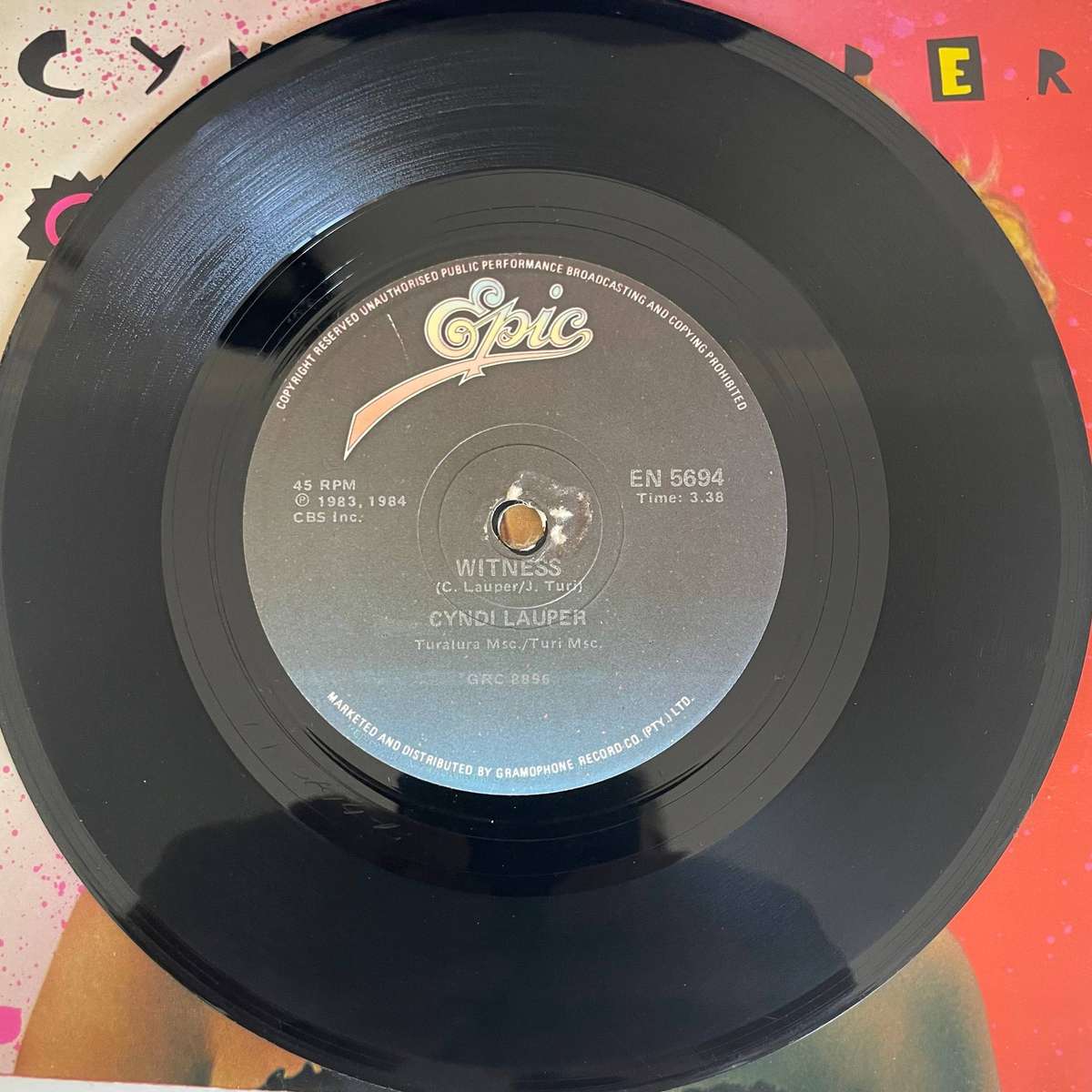 Cyndi Lauper-7 inch single-She Bop/Witness