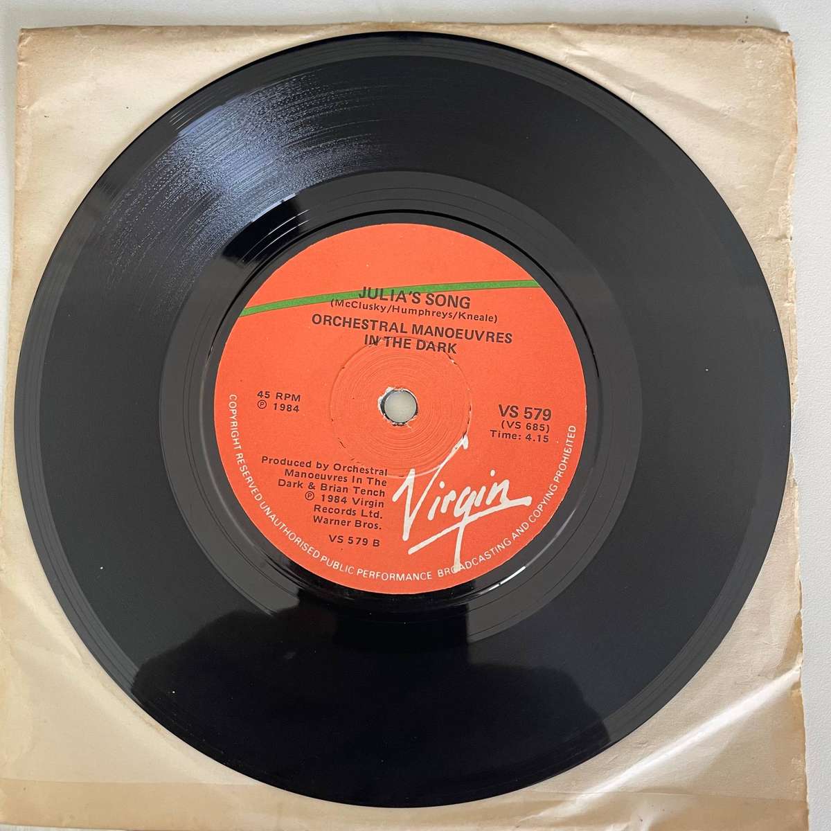 OMD-7 inch single-Talking loud and clear/Julia's song