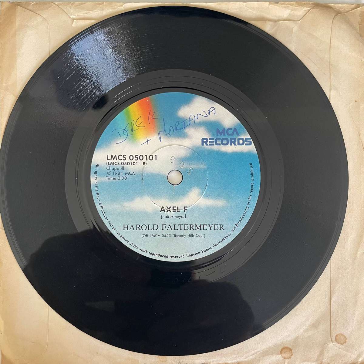 Harold Faltermeyer-7 inch single-Axel F/Glenn Frey-The heat is on