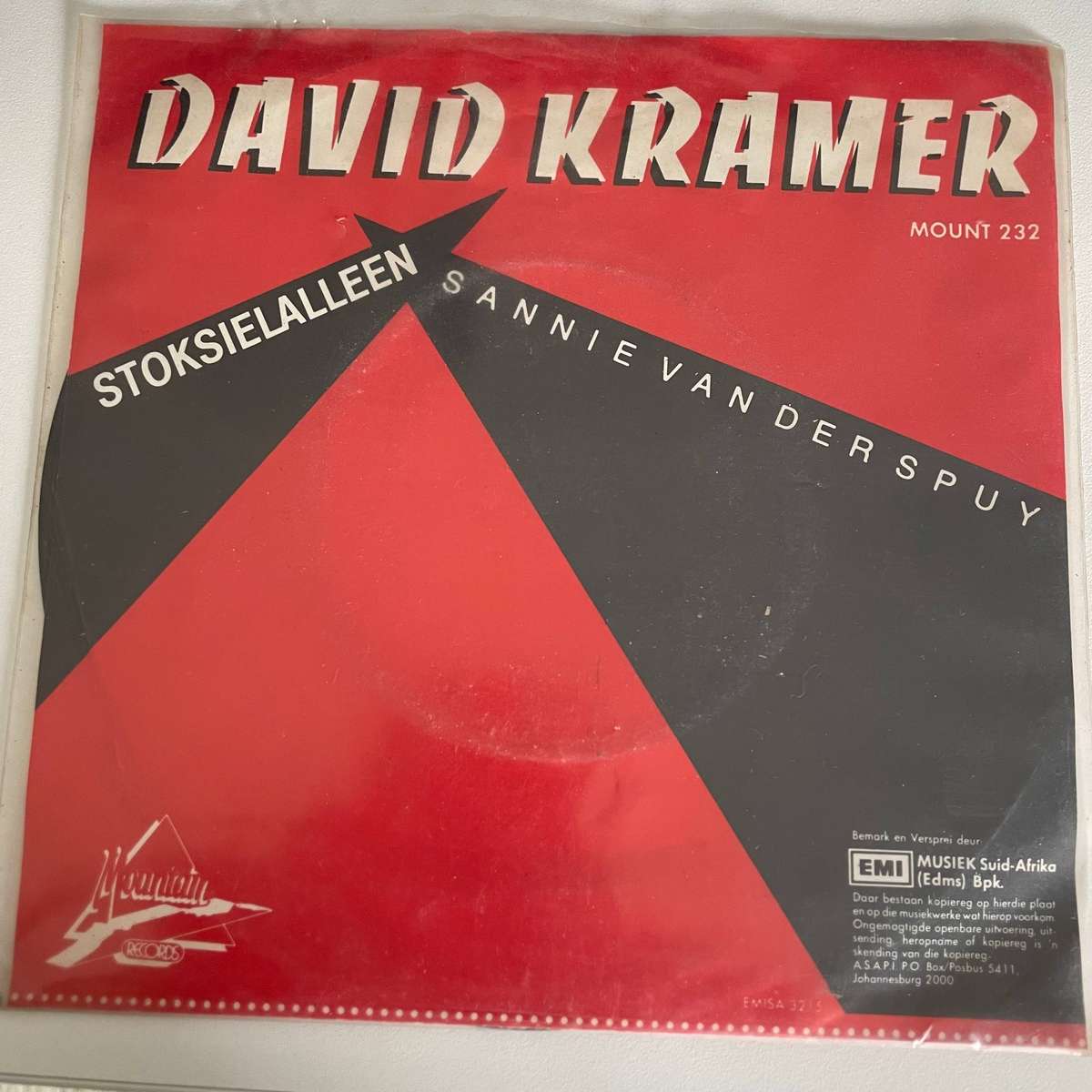 David Kramer-7 inch single-Stoksielalleen/Sannie van der Spuy