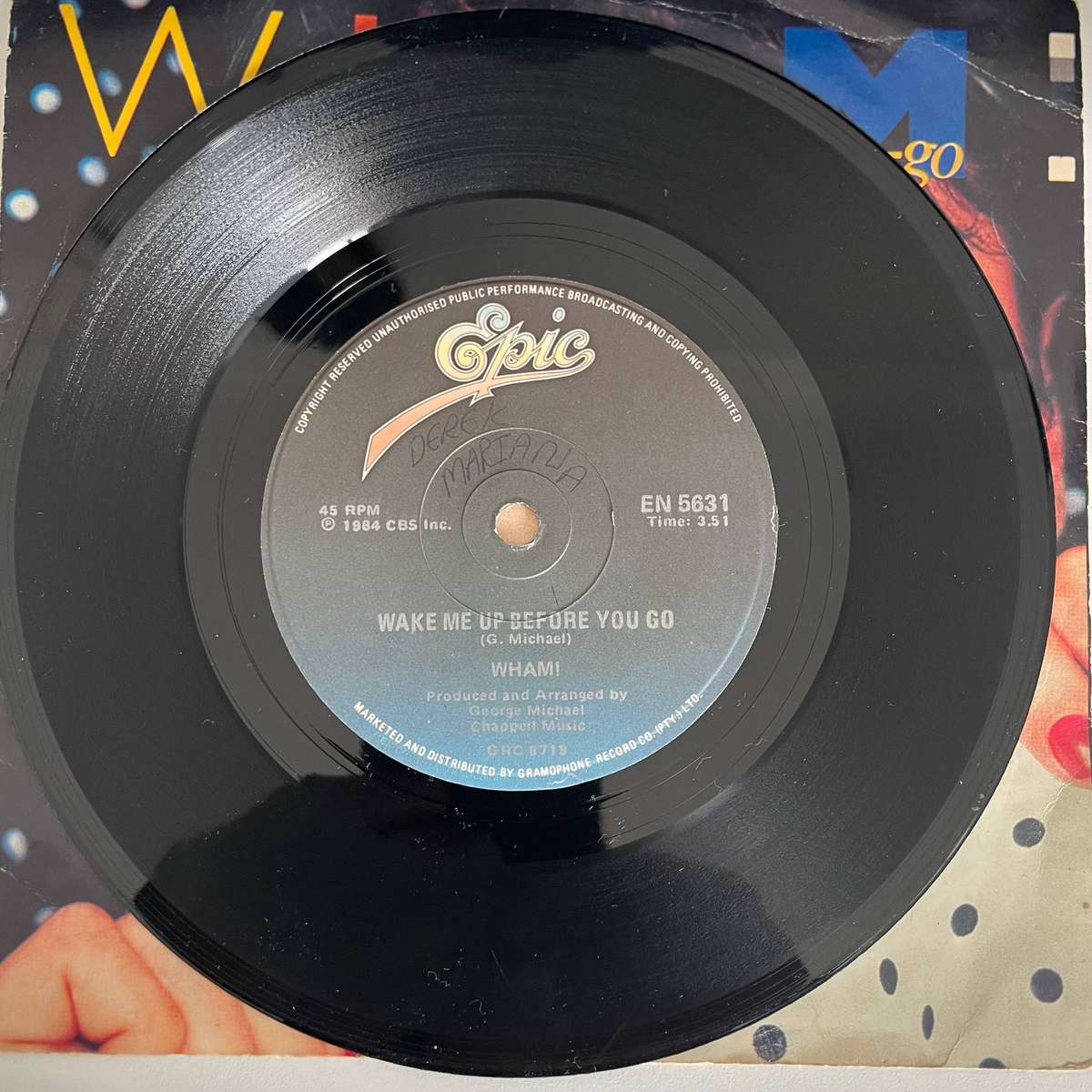 Wham-7 inch single-Wake me up before you go-go/Instrumenal