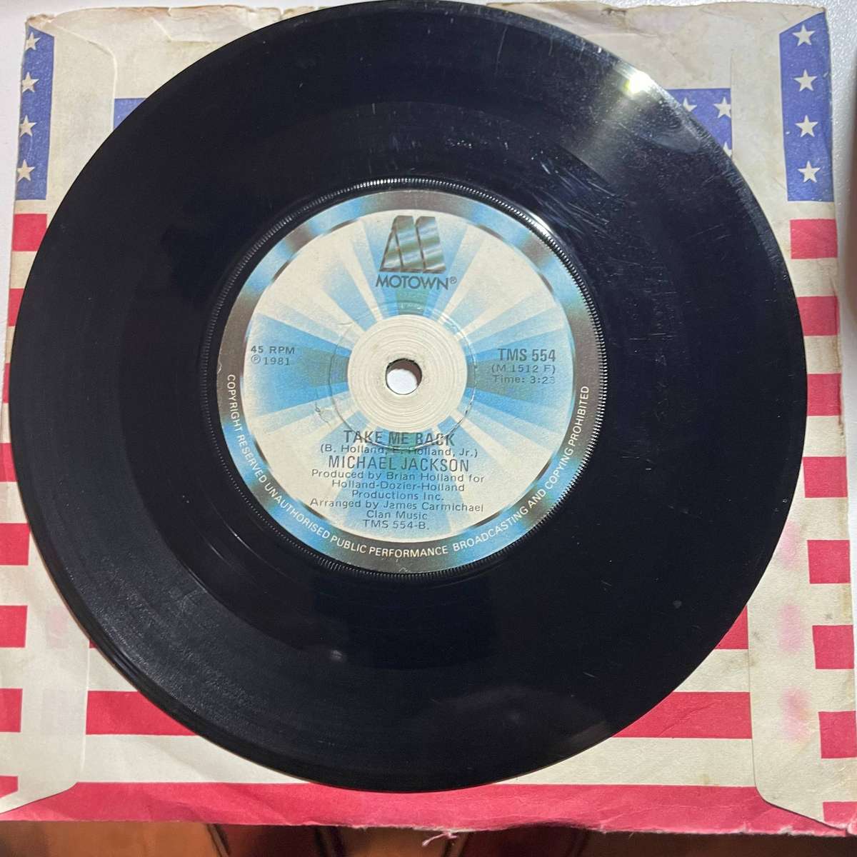 Michael Jackson 7" inch- One day in your life/Take me back