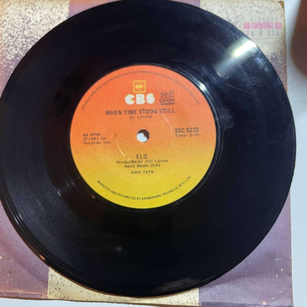ELO 7" inch single-Hold on tight/Whe time stood still