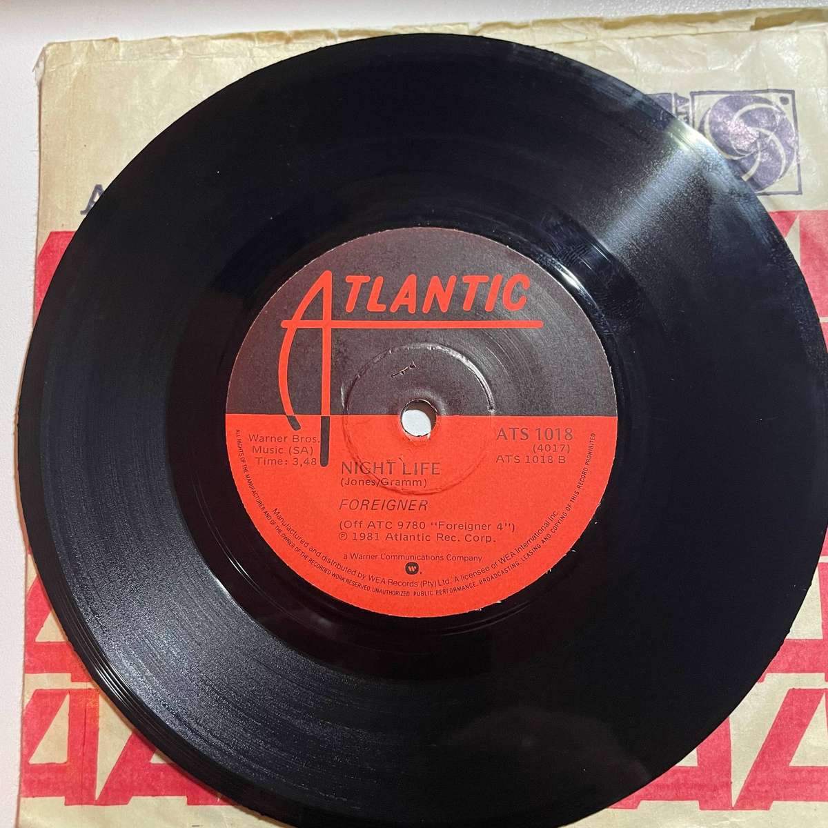 Foreigner-7 inch single-Juke Box Hero/Night Life
