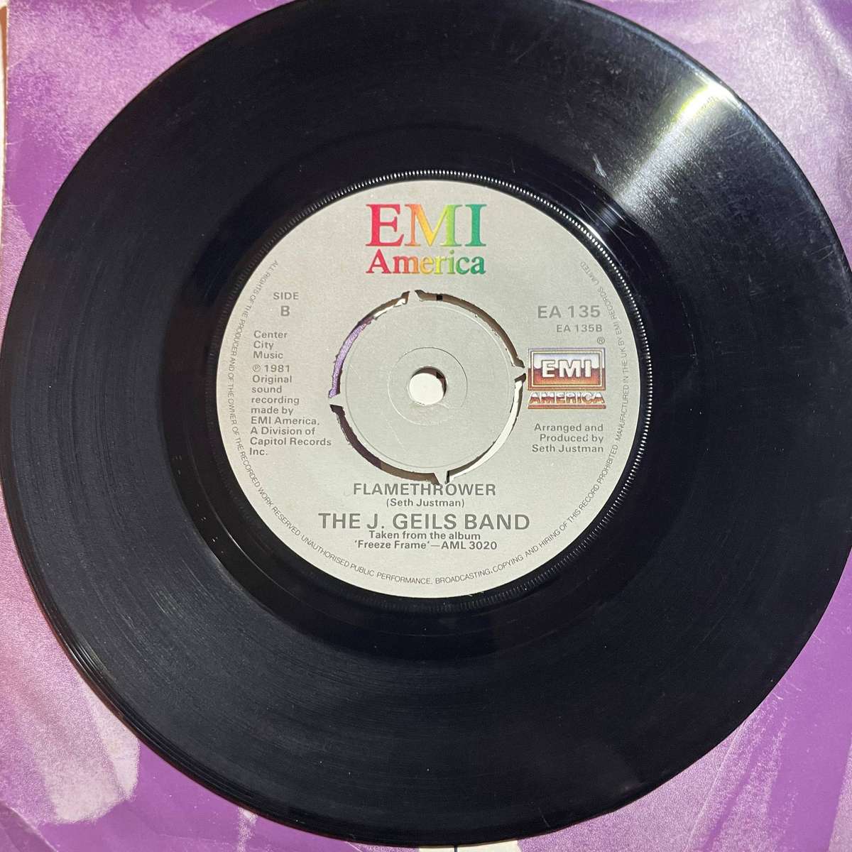 The J. Geils Band-7 inch single-Cenrefold/Flamethrower