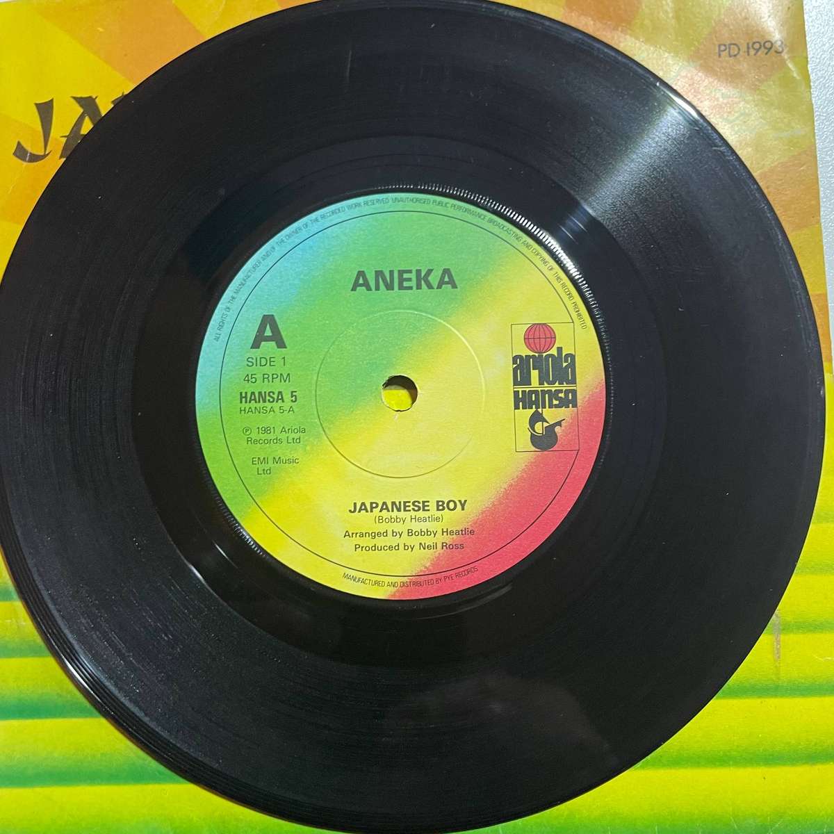 Aneka-7 inch single-Japanese Boy/A fond kiss