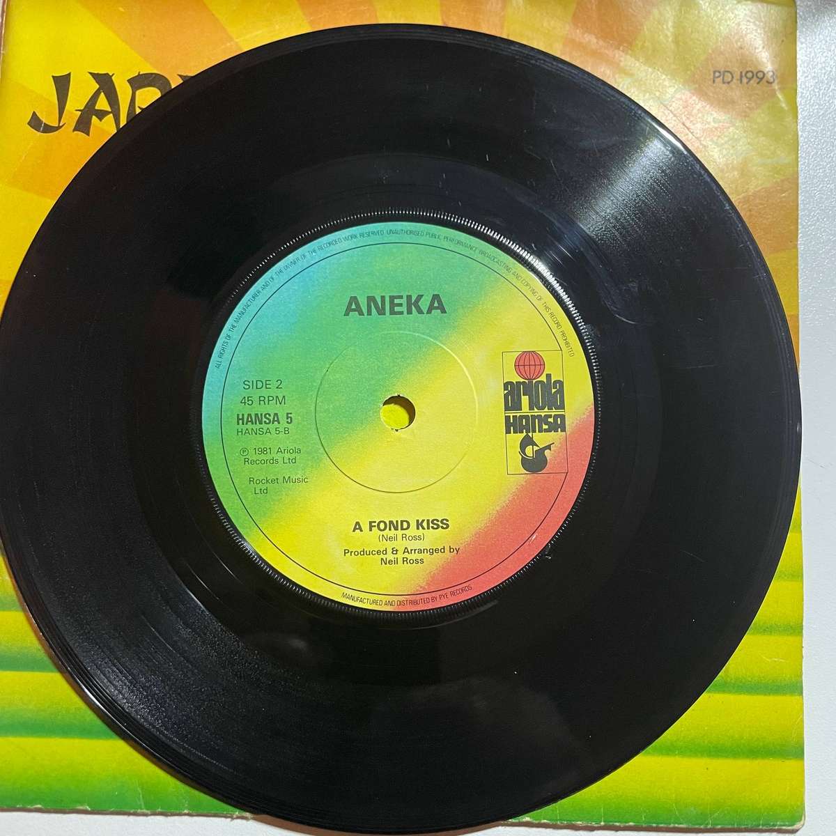 Aneka-7 inch single-Japanese Boy/A fond kiss