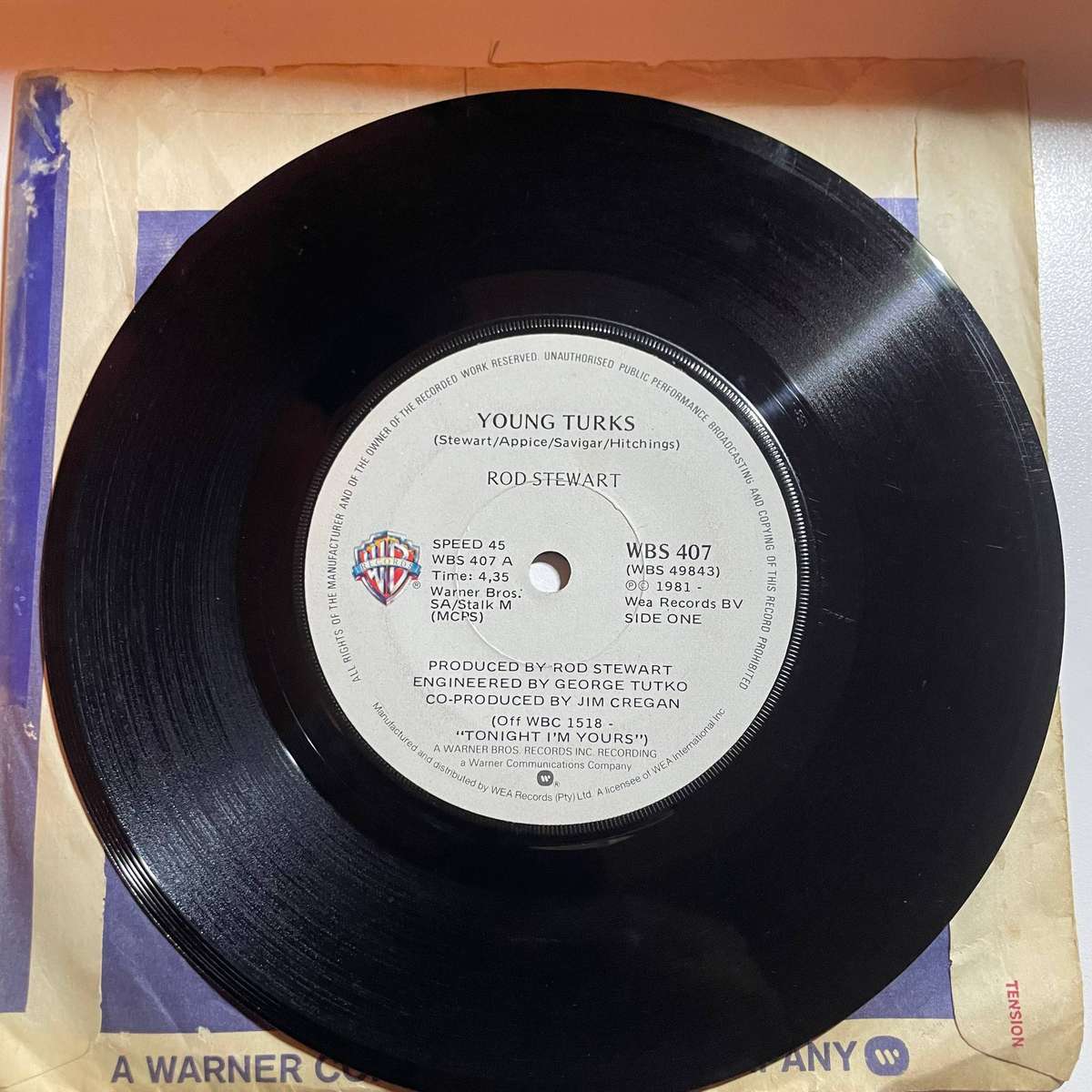 Rod Stewart-7 inch single-Young Turks/Sonny