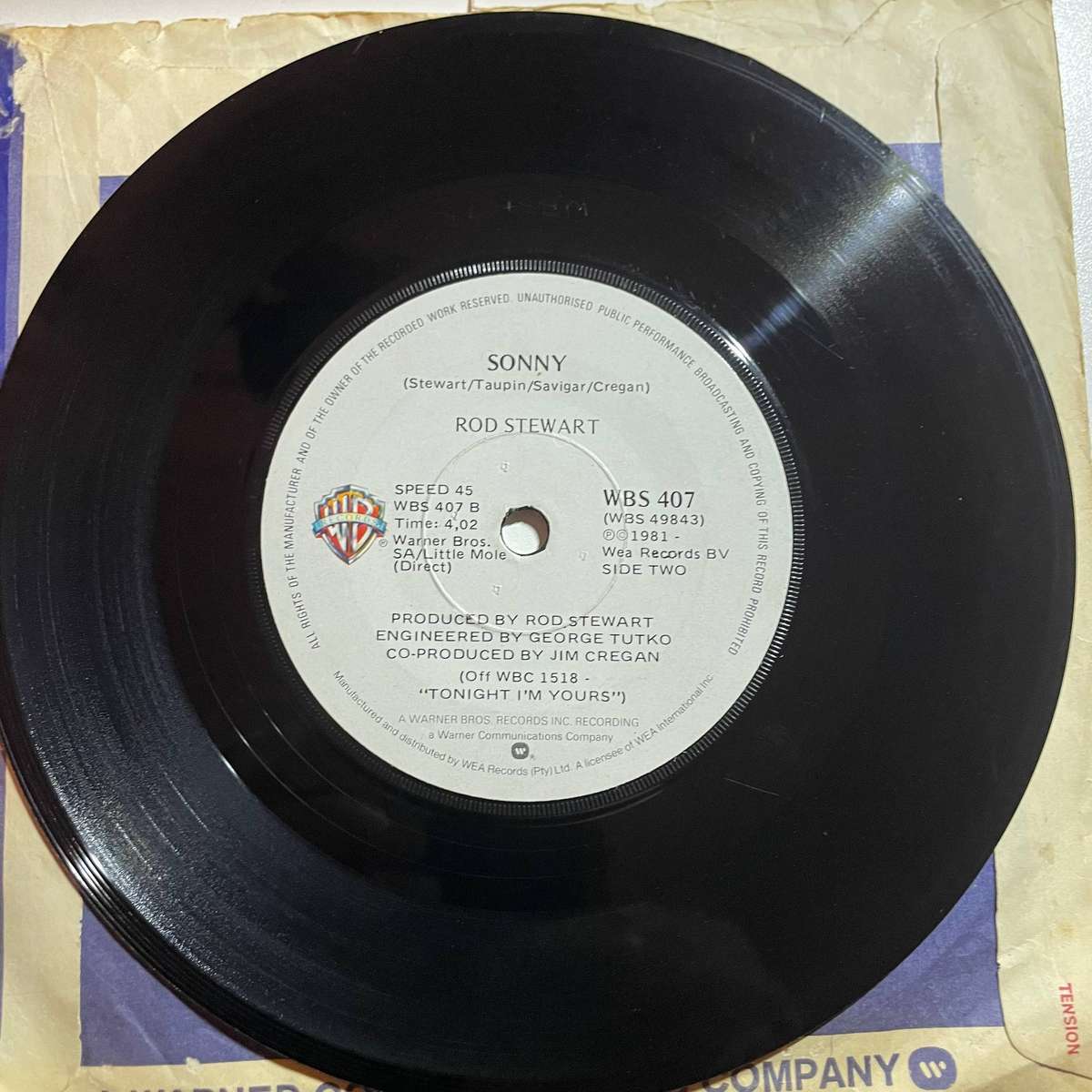 Rod Stewart-7 inch single-Young Turks/Sonny